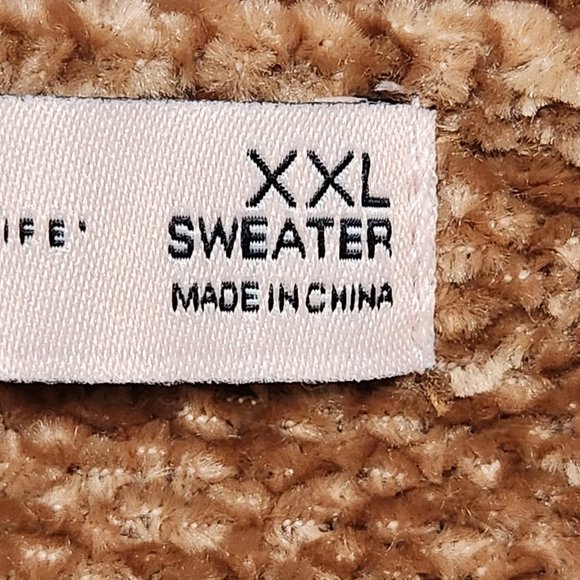 NEW SO V-Neck Cropped Gold Chenille Dropped Shoulder Sweater Size XXL - Picture 7 of 14